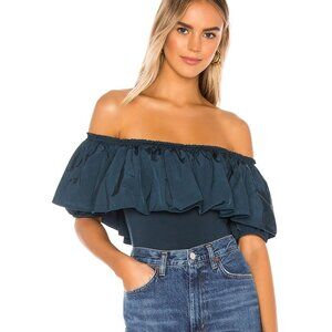 Free People Off-Shoulder Navy Bodysuit